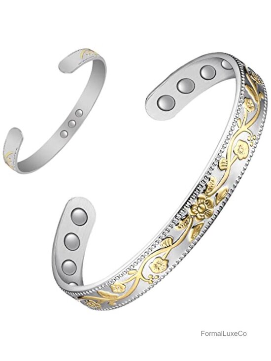 Jewelry - 11 PC Neodymium Magnets Copper Cuff Bangle, Adjustable, 99.99% Pure Copper,